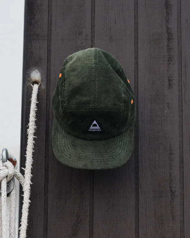 Fixie Recycled Cord 5 Panel Hat - Khaki Green