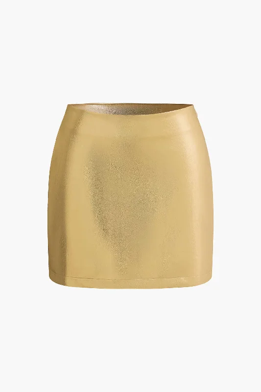 Metallic Bodycon Mini Skirt