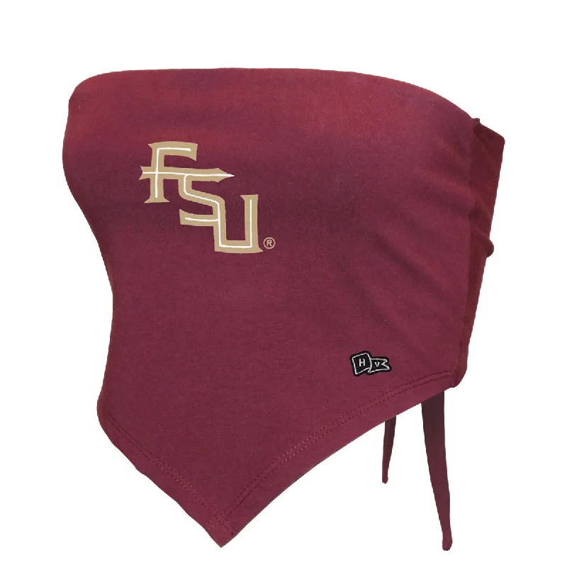 Hype & Vice Women's Stacked FSU Bandana Top - Garnet