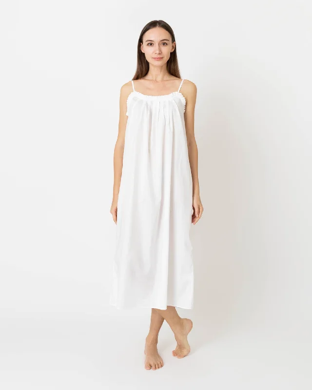 Lena Slip in White Silky Cotton Lawn