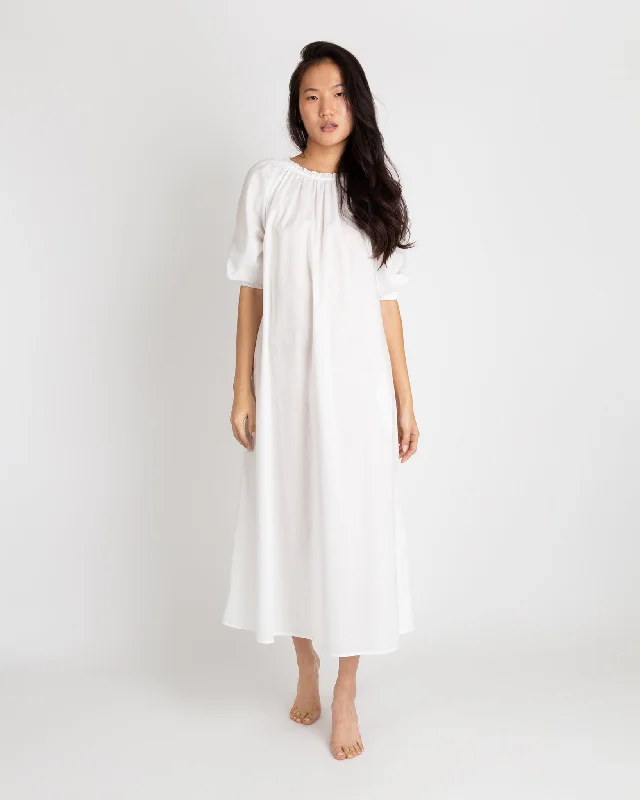 Lucy Nightdress in White Cotton Lawn