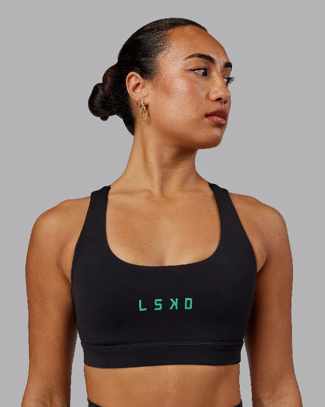 Rep Sports Bra - Black-Impact Green